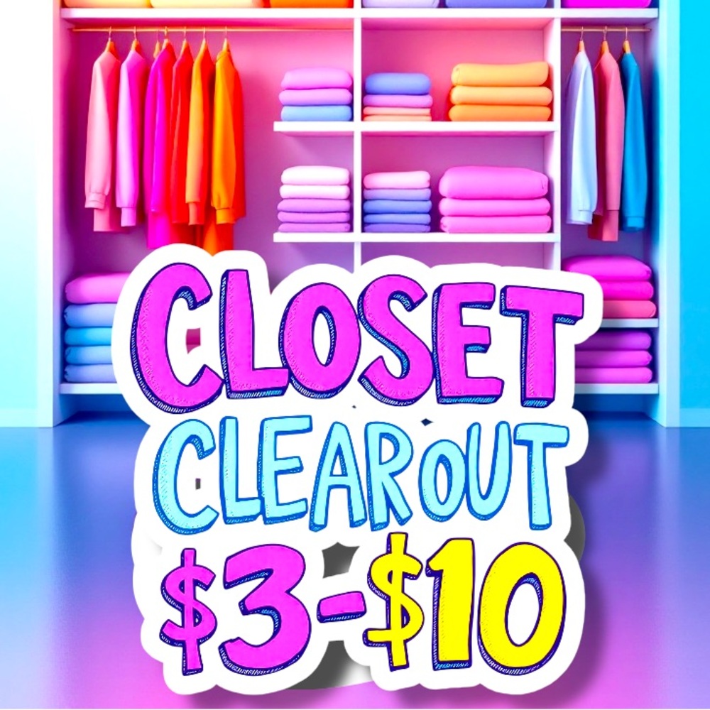 Colorful Closet Clearout Sign